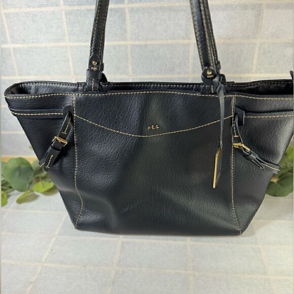 RALPH LAUREN black leather sheldon tote handbag - Picture 11 of 11